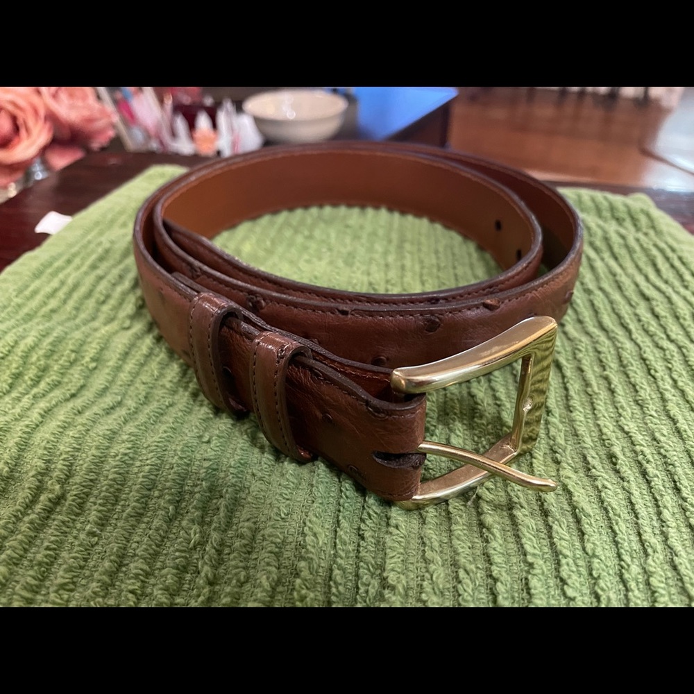 Zelli Genuine Ostrich Belt. Size 36